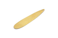 Brass Drop Charm, 24 Raw Brass Drop Charms With 1 Hole, Earrings, Findings (47x10x0.50mm) D1062