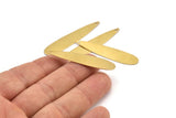 Brass Drop Charm, 24 Raw Brass Drop Charms With 1 Hole, Earrings, Findings (47x10x0.50mm) D1062