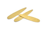 Brass Drop Charm, 24 Raw Brass Drop Charms With 1 Hole, Earrings, Findings (47x10x0.50mm) D1062