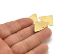 Brass Geometric Charm, 24 Raw Brass Textured Fan Connectors With 2 Holes, Earrings, Findings (18x26x0,60mm) D903