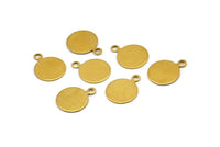 Round Brass Charm, 50 Raw Brass Tags (10mm) Brs91 A0219