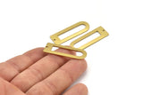 D Şekilli Halkalar - 1 Delikli 12 Ham Pirinç D Şekilli Konnektör, Halkalar (37x13x1mm) BS 1927