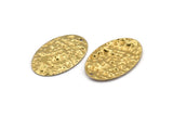 Brass Oval Charm, 12 Hammered Raw Brass Oval Charms With 1 Hole, Pendants, Earrings, Findings (26x17x0.50mm) D1229