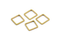 50 Raw Brass Square Connectors (10x0.80mm) Bs-1116