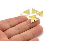 Triangle Brass Connector, 50 Raw Brass Triangle Charms With 2 Holes (12x14mm) A0016