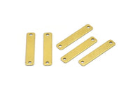 Brass Rectangle Connector, 100 Raw Brass Rectangle Connector Charms Geometric Findings With 2 Holes (20x4mm) Brs 657 A0270