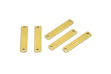 Brass Rectangle Connector, 100 Raw Brass Rectangle Connector Charms Geometric Findings With 2 Holes (20x4mm) Brs 657 A0270