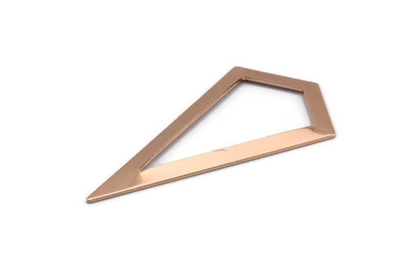 Gül Altın Üçgen Kolye, 2 Gül Altın Kaplama Pirinç Üçgen Kolye, Tılsımlar, Küpeler (54x28,5x0,8 mm) U150 Q0467