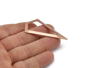 Gül Altın Üçgen Kolye, 2 Gül Altın Kaplama Pirinç Üçgen Kolye, Tılsımlar, Küpeler (54x28,5x0,8 mm) U150 Q0467
