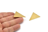 Brass Triangle Pendant, 6 Raw Brass Triangle Charms With 1 Hole, Earrings, Findings (32x27x1mm) D0675