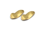 Brass Wavy Charm, 24 Raw Brass Wavy Charms With 1 Hole (21x10x0.80mm) D0582