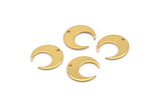 Altın Ay Takıları, 1 Delikli 12 Altın Kaplama Pirinç Hilal Ay Takısı, Kolye Uçları, Küpeler, Bulgular (14x13,5x5x0,8 mm) BS 2364 Q0488