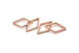 Rose Gold Diamond Charm, 12 Rose Gold Plated Brass Wide Cut Open Diamond Ring Charms (14x24x0.8x2mm) D0139 Q0370
