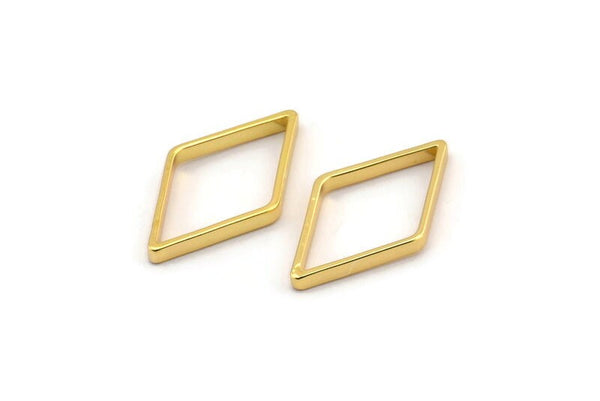 Altın Pırlanta Tılsım, 12 Altın Kaplama Pirinç Geniş Kesim Açık Pırlanta Yüzük Tılsımı (14x24x0,8x2 mm) D0139 Q0370