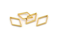 Altın Pırlanta Tılsım, 12 Altın Kaplama Pirinç Geniş Kesim Açık Pırlanta Yüzük Tılsımı (14x24x0,8x2 mm) D0139 Q0370