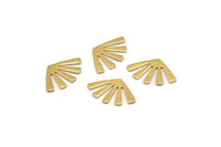 Brass Sun Blank, 50 Raw Brass Rising Sun Flag Blanks, Findings (15x9x0.60mm) D958