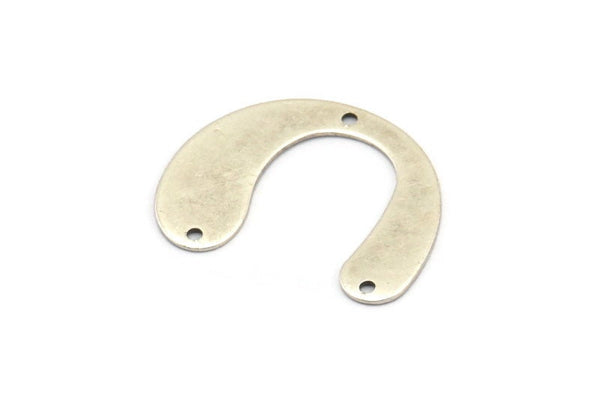 Gümüş Geometrik Charm, 3 Delikli 12 Antik Gümüş Kaplama Pirinç U Şeklinde Kolye, Charmlar, Bulgular (20x24,5x0,50 mm) E052 H0767