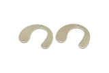 Silver Geometric Charm, 12 Silver Tone Brass U Shaped Pendants With 3 Holes, Charms, Findings (20x24.5x0.50mm) E052 H0767