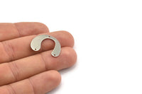Silver Geometric Charm, 12 Silver Tone Brass U Shaped Pendants With 3 Holes, Charms, Findings (20x24.5x0.50mm) E052 H0767