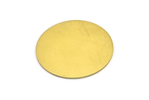 Round Personalized Blank, 5 Raw Brass Stamping Blanks, Tags Without Holes (38x1mm)  b0113