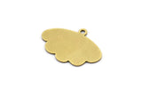 Brass Cloud Charm, 12 Raw Brass Cloud Charms With 1 Loop, Earring Charms (19x13x0.60mm) A3118