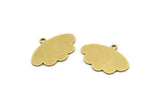 Brass Cloud Charm, 12 Raw Brass Cloud Charms With 1 Loop, Earring Charms (19x13x0.60mm) A3118