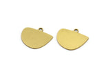 Semi Circle Charm, 12 Raw Brass Irregular Shaped Semi Circle Charms With 1 Loop, Pendant Charms (14x16x0.60mm) A3154