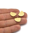 Semi Circle Charm, 12 Raw Brass Irregular Shaped Semi Circle Charms With 1 Loop, Pendant Charms (14x16x0.60mm) A3154