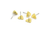 Brass Triangle Earring, 12 Raw Brass Triangle Stud Earrings (8x1mm) A3609