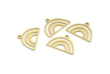 Semi Circle Charm, 50 Raw Brass Semi Circle Charms With 1 Loop, Pendant Charms (18x12x0.60mm) A3178