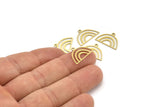 Semi Circle Charm, 50 Raw Brass Semi Circle Charms With 1 Loop, Pendant Charms (18x12x0.60mm) A3178
