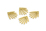 Brass Fringed Charm, 24 Raw Brass Fringed Charms With 1 Hole (17x15x0.60mm) A3194