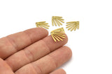 Brass Fringed Charm, 24 Raw Brass Fringed Charms With 1 Hole (17x15x0.60mm) A3194