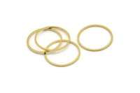 23mm Circle Connectors - 24 Raw Brass Circle Connectors (23x1x1mm) A3834