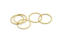 23mm Circle Connectors - 24 Raw Brass Circle Connectors (23x1x1mm) A3834