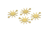 Brass Star Charm, 24 Raw Brass Star Charms With 2 Loops, Connectors (19x15x0.60mm) A3234