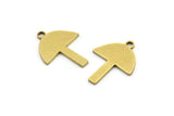 Brass Mushroom Charm, 12 Raw Brass Mushroom Charms With 1 Loop, Charm Pendants (20x16x1mm) A3288