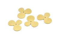 Brass Flower Charm, 24 Raw Brass Flower Charms With 1 Hole, Connectors (18x14x0.60mm) A3190