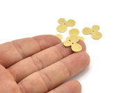 Brass Flower Charm, 24 Raw Brass Flower Charms With 1 Hole, Connectors (18x14x0.60mm) A3190