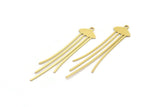 Brass Jellyfish Charm, 12 Raw Brass Jellyfish Charms With 1 Loop, Charm Pendants (50x11x0.60mm) A3254