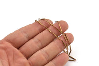 Solder Chain, Brass Chain, 2 Meters - 6.6 Feet Raw Brass Soldered Chain , Bar Chain (12.4mm) W55 Bs 1359
