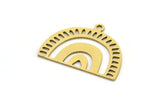 Semi Circle Charm, 12 Raw Brass Semi Circle Irregular Shaped Charms With 1 Loop, Pendant Charms (17x23x0.60mm) A3304