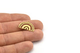 Semi Circle Charm, 12 Raw Brass Semi Circle Irregular Shaped Charms With 1 Loop, Pendant Charms (17x23x0.60mm) A3304