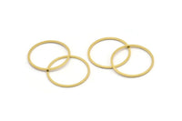 22mm Circle Connectors, 24 Raw Brass Circle Connectors (22x0.80mm) A3348