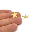 Brass Star Earring, 10 Raw Brass Star Shaped Stud Earrings (14x16x0.60mm) A3371