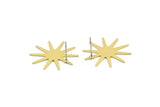 Brass Star Earring, 8 Raw Brass Star Shaped Stud Earrings (24x23x0.60mm) A3374