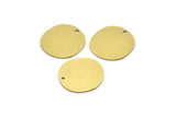 Brass Round Charm, 8 Raw Brass Irregular Shaped Round Charms With 1 Hole, Pendant Charms (18x0.60mm) A3218