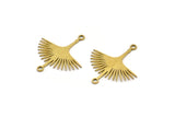 Brass Bird Charm, 24 Raw Brass Stork Charms With 2 Loops, Brass Connectors (24x22x0.60mm) A3874