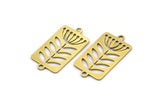 Brass Leaf Charm, 12 Raw Brass Dandelion Charms With 2 Loops, Charm Pendants (22x12x0.60mm) A3335