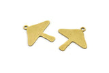 Brass Mushroom Charm, 24 Raw Brass Mushroom Charms With 1 Loop, Charm Pendants (18x0.60mm) A3410